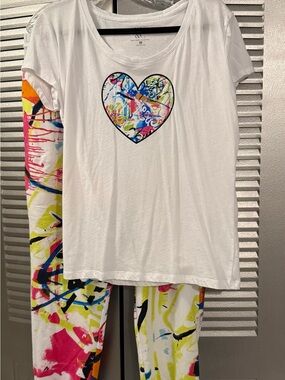 New York & Company Heart Tee & Jogger Set